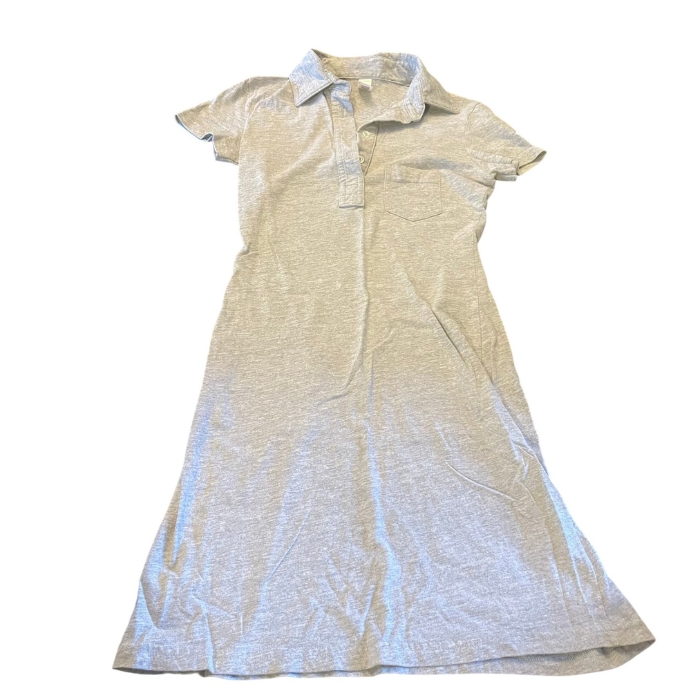 American Apparel Classic Girl Heather Gray Polo Dress Short Sleeve Mini XS